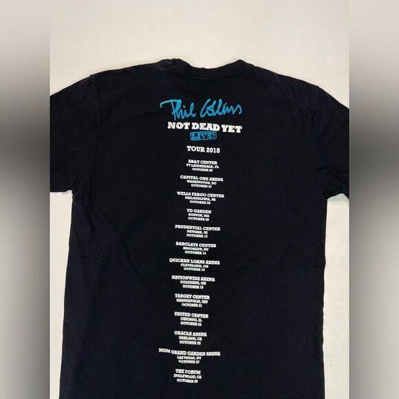Phil Collins Not Dead Yet Live Tour 2018 Graphic T-shirt Men Small Black Music - Picture 4 of 6